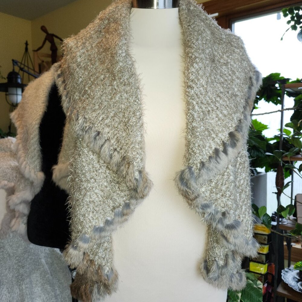 Love Token Fur Trim Open-Front Luxury BOHO Cascade Vest